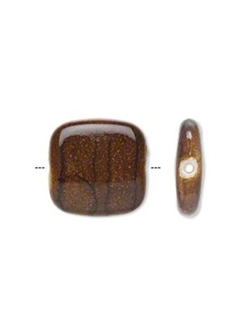 20 Shades of Brown Artsy Watercolor Mottled Pattern 17mm Square Beads